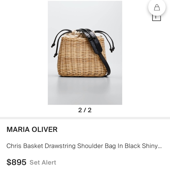 MARIA OLIVER CHRIS BASKET DRAWSTRING SHOULDER BAG - Picture 1 of 8